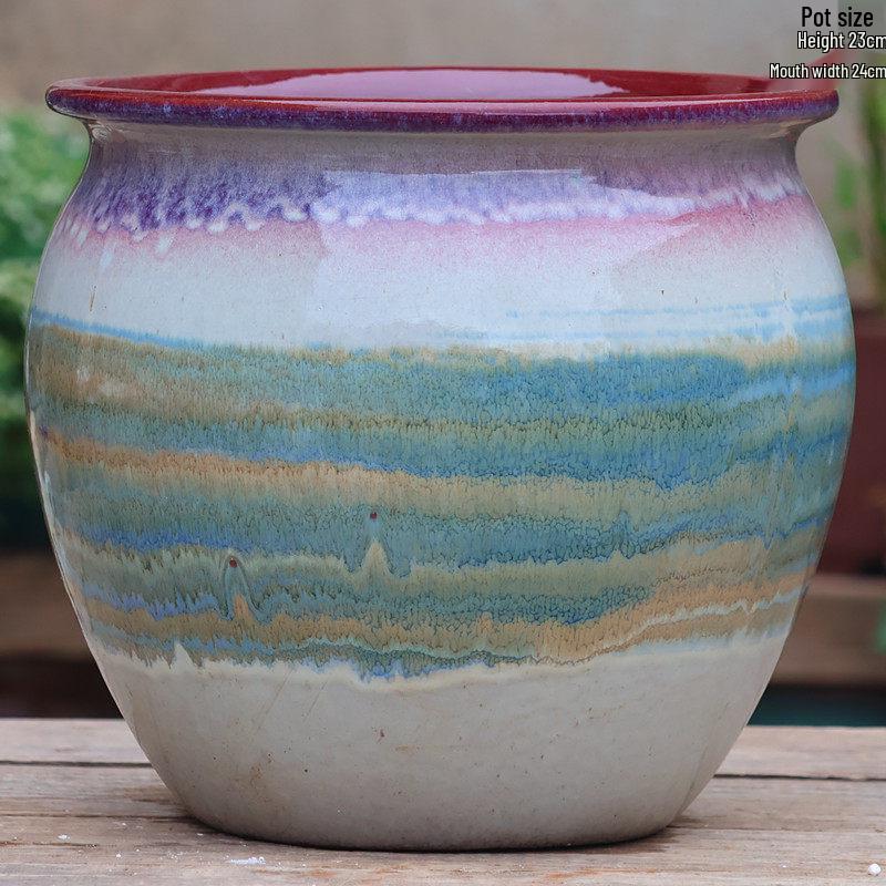 Extra Large Ceramic Pottery Flower Pot for Indoor Green Plants, Coarse Pot Ideal for Monstera and Other Large Plants