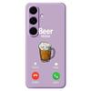 For Samsung Galaxy S25+ Case Beer Pattern Printing Straight Edge TPU Phone Back Cover