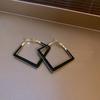 Серьги с геометрическими квадратными иглами из серебра 925 пробы, металлические крутые ветровые кольца, серьги с преувеличенным темпераментом