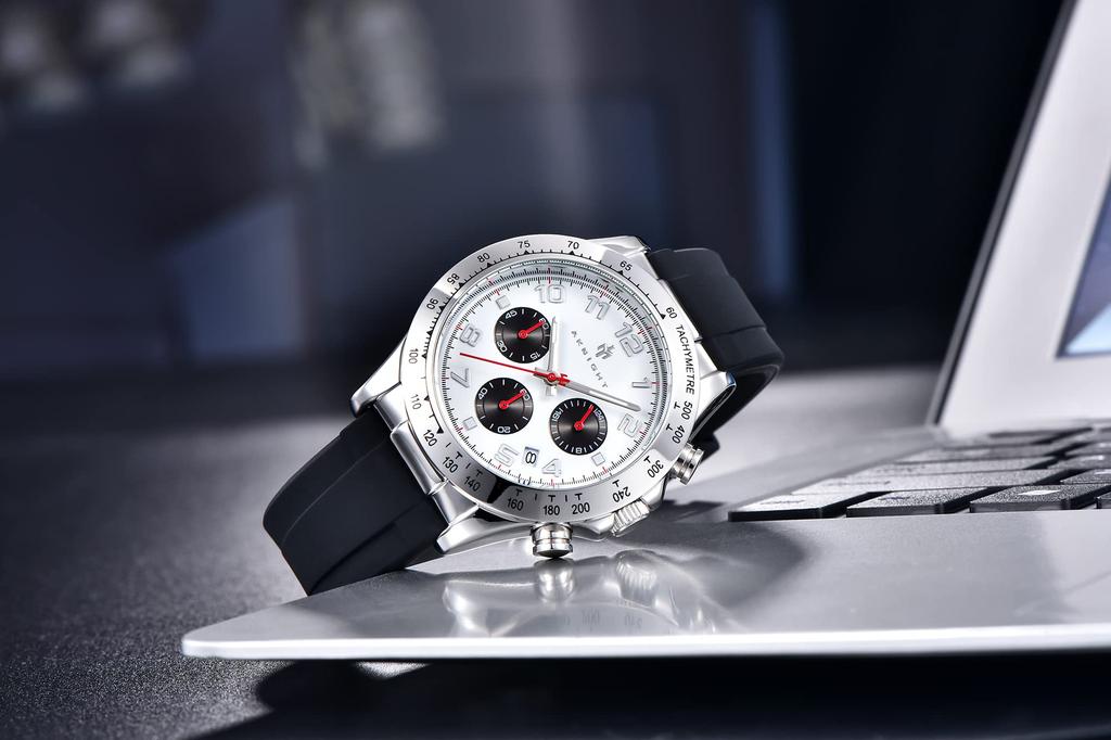 AKNIGHT Watch Fashionable Popular Quartz Soft Silicone Strap Chronograph Easy To See Luminous Analog Arm Clock Waterproof Date Watch for Men Japanese
