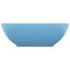 VidaXL Lavabo Ovale de Luxe Vasque à Poser de Toilette Lave-mains de Salle de Bain Cuisine Maison Intérieur Bleu Clair Mat 146923
