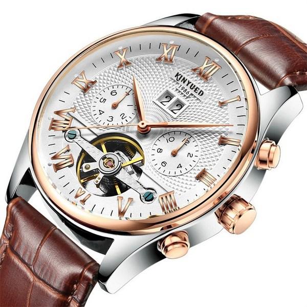 Boyze Babazon Men's Watch Wristwatch Automatic Watch Men's Leather Watch Men's Watch BOYZHE J012