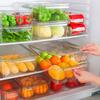 Fridge Storage Box with Lid Transparent Stackable Fruit Vegetable Fresh-keeping Case Egg Organizer Food Organization Case