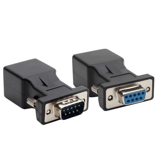 2 шт. 9-контактный последовательный порт DB9 RS232 «папа» и «мама» на RJ45 Cat5e/6 Ethernet-адаптер