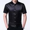 High Quality Summer Mens Satin Silk Short Sleeve Shirts