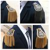1Pc Tassel Chain Shoulder Board Badges Epaulet Epaulette Military Pin On Brooch