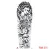 1 PC 480*170MM Large Temporary Tattoos Sleeve for Men Women Full Arm Selleve Tattoos Temporary Realistic Fake Wolf Tiger Lion Tattoo