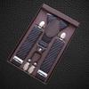 Men's Elastic Clip-On Suspenders: Custom Gift Box, School Uniform, Four-Clip Design, Adult Trousers