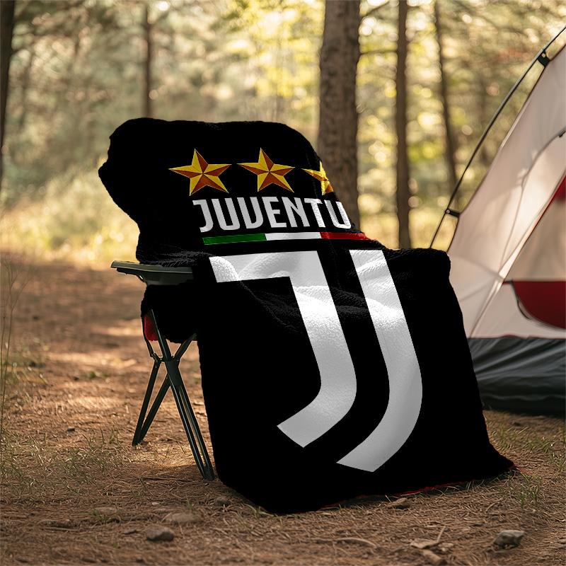 1pc Juventus Theme Blanket - Digital Print, Polyester, Cozy for All Seasons, Perfect for Outdoor, and Travel