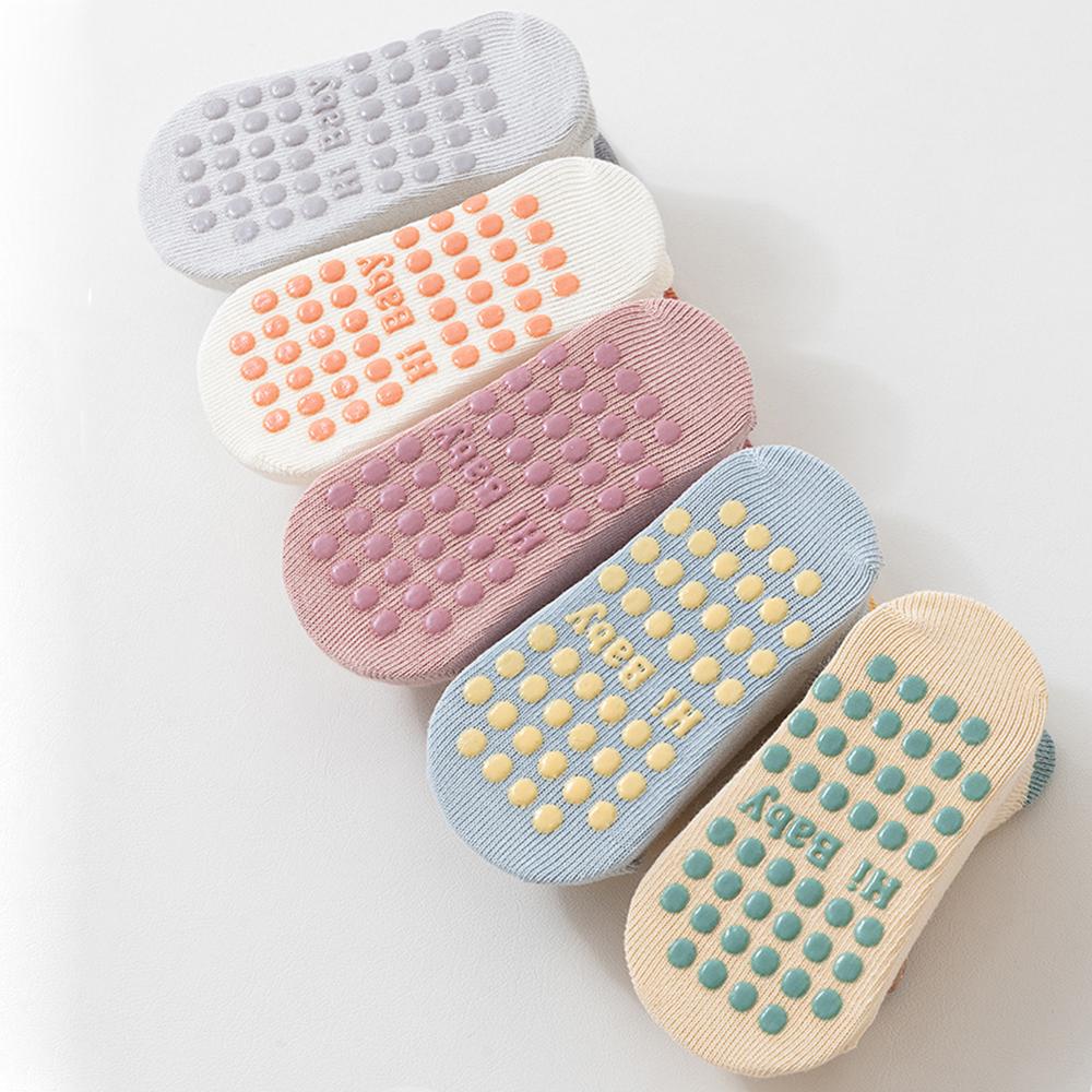 1 Pair Baby Non Slip Floor Socks, Ultra Thin Mesh Cartoon Ankle Boat Socks Seamless Flat Toe Anti-Skid Silicone Grips Toddler Socks for 0-3 Years