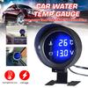 Round LCD Digital Car Truck Water Temp Gauge Temperature Sensor Temperatura + Voltmeter Volt Voltage Meter