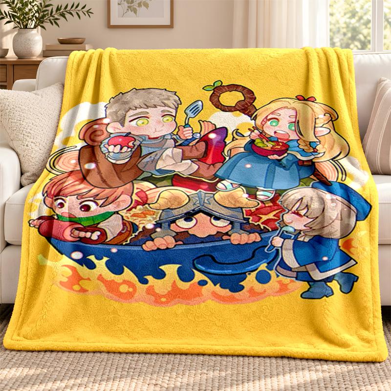 Delicious in Dungeon blanket Flannel Blanket Soft Cozy Plush Throw for Sofa Bed Lightweight Home Decoration Outdoor camping