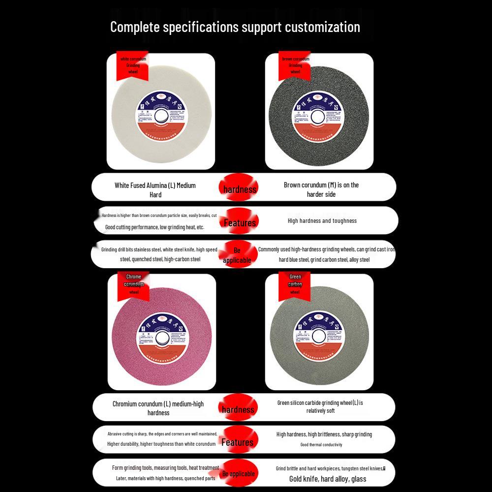 Корундовый шлифовальный круг для заточки ножей, Коричнево-белый, Доступен в размерах 150/200/250