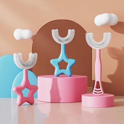 Детская U-образная зубная щетка для тщательного очищения на 360°, мягкая щетка для чистки зубов ребенка, уход за полостью рта ребенка