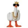Middle Finger Little Duck Decor Resin Small Duck Sculpture 7.5cm Duck Decorative Figurine for Home Garden Desk Decoration