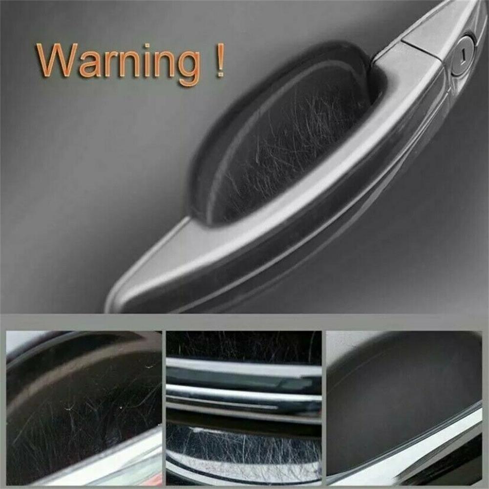 Carbon Fiber Texture Vinyl Car Door Handle Anti-Scratch Protector Film Stickers Accessories Auto Exterior Trim Black