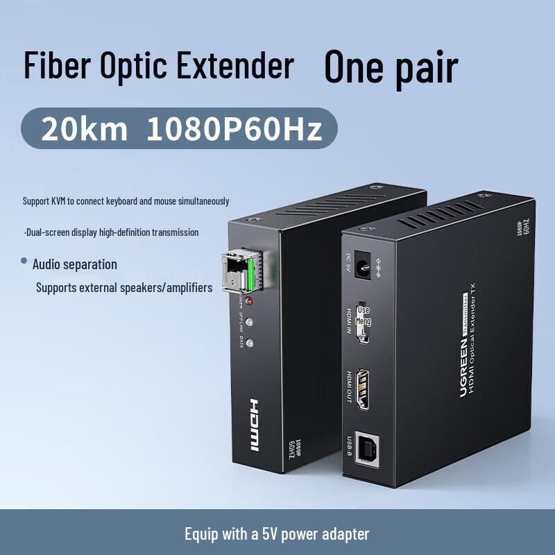 Ugreen 4K HDMI KVM Оптоволоконный удлинитель