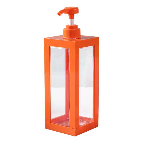 Pressed Lotion Bottles Square Shower Gel Dispensing Bottles Soapshower Gel Empty Storage Bottle for Bathroom