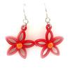 [R7764] - Red 'Flora' Earrings - 25 Mm