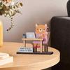 Wooden Animal Ornament Capybara Bear Desk Companion Crying Animal Motivational Sign for Office Desk Decor Stress Relief