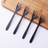 Individually Wrapped Disposable Black Plastic Dessert Forks