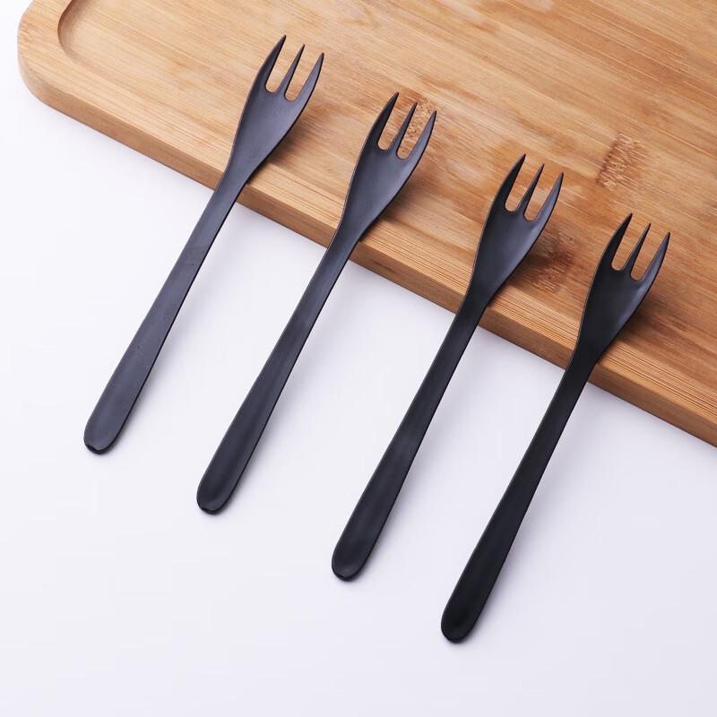 Individually Wrapped Disposable Black Plastic Dessert Forks