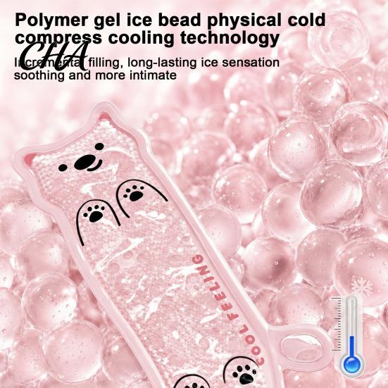 Soft Gel Bathroom Seat Cushion 1 Pair Toilet Cover with Cooling Particles, Cute Cartoon Bear Design, Waterproof Shape Rubber Non-slip Mat, Hook
