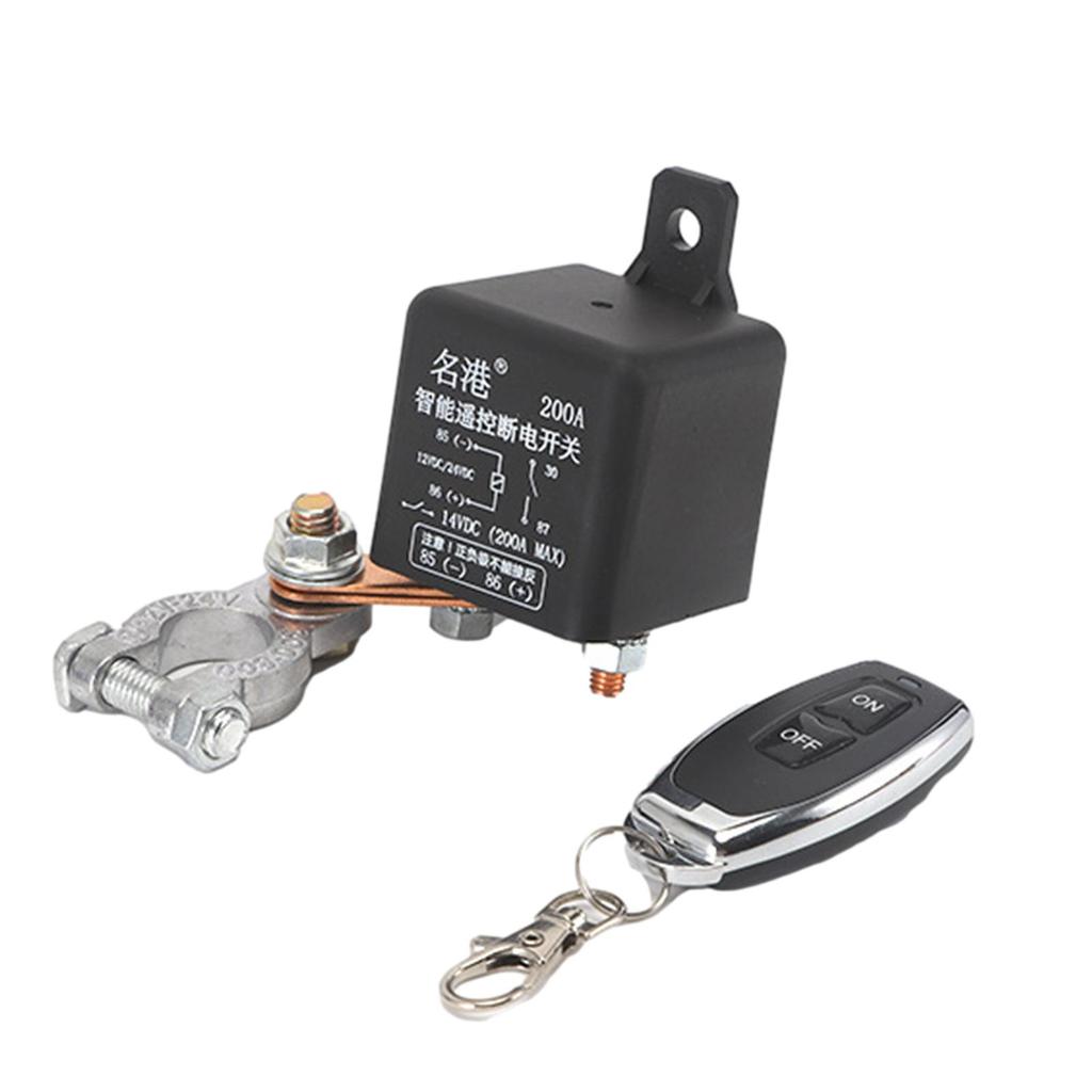 Universal Battery Switch Relay | Remote Control Battery Isolator | 24V / 12V 200A Wireless Remote Control Switch, Car Total Power Protection