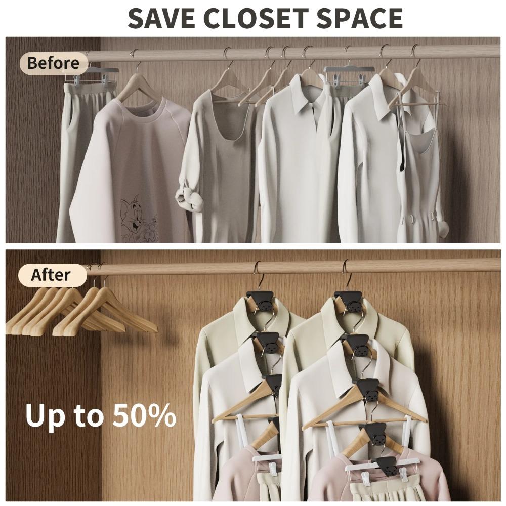 18PCS Space Triangles for Hangers, Clothes Hanger Organizer Bear Shaped Heavy Duty Cascading for Closet