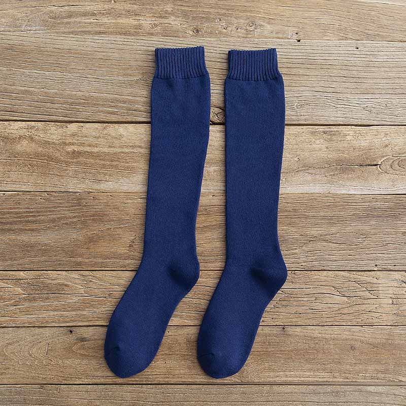 3 Pars Men's Winter Thick Warm Knee-High Cotton Socks - High-Quality Long Black Casual Fashion Socks for Cold Weather