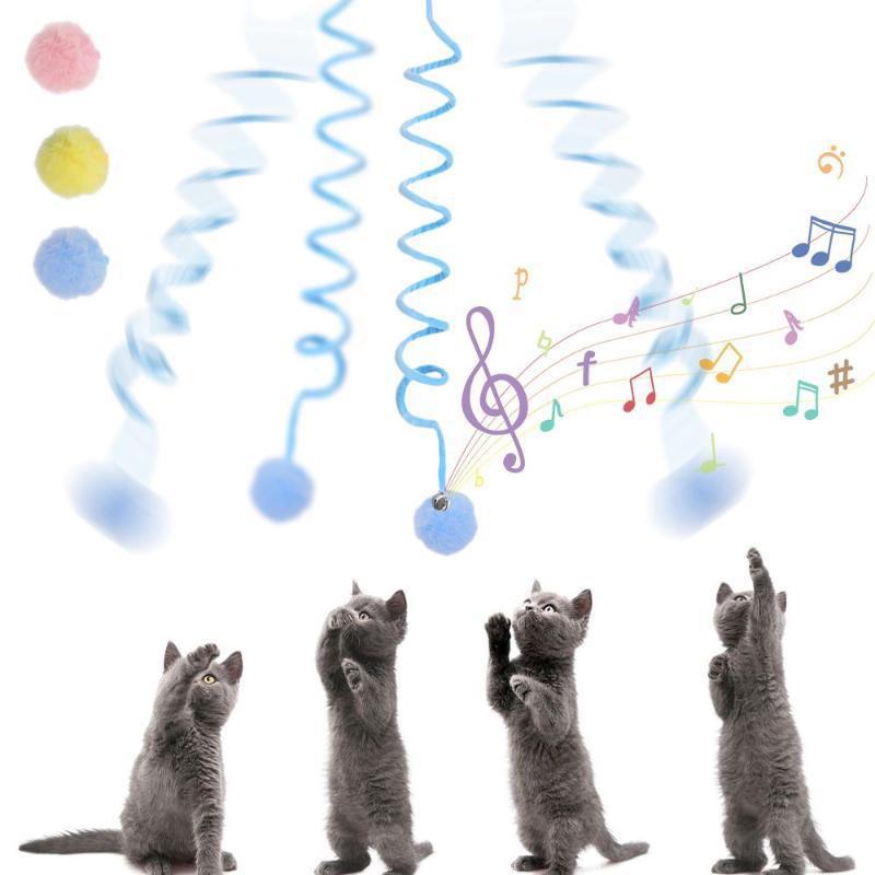 Забавный котенок, подвесная интерактивная игрушка, весенний шарик для домашних кошек, игрушка