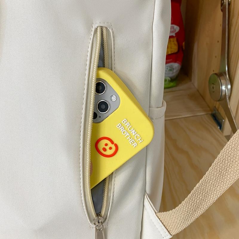 College Style Junior High School Student Schoolbag Solid Color Student Backpack Women's Nylon Backpack