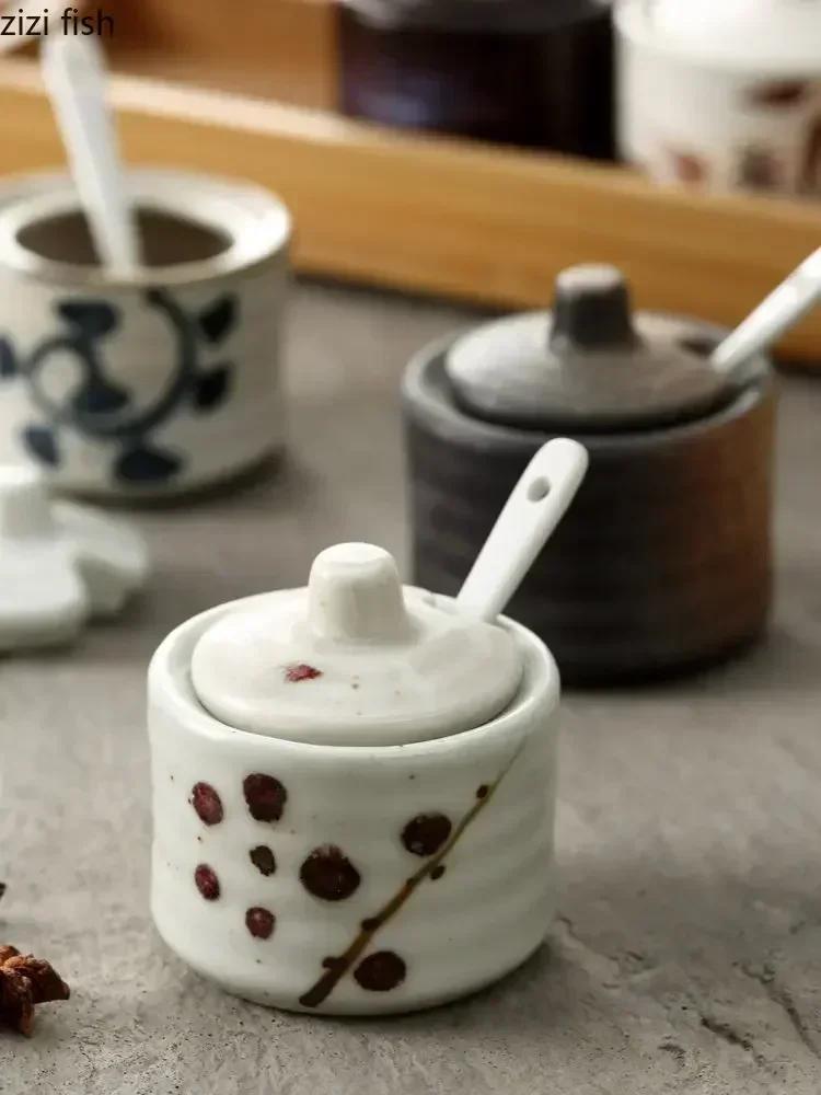 Ретро керамические банки для приправ Солонки и перечницы Кухонные принадлежности для специй Банки для специй Коробка для приправ Кухонные принадлежности