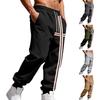Men Sweatpants Elastic Mid-rise Joggers with Adjustable Drawstring Reinforced Pockets Velvet Lining Sport Pants Daily Wear