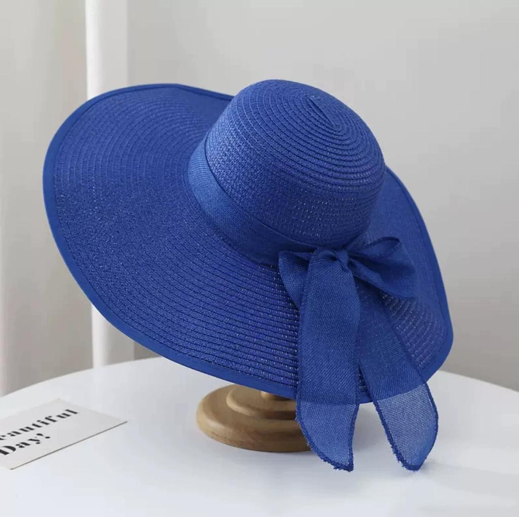 Корейская версия соломенной шляпы от солнца, складная женская летняя соломенная шляпа с бантом, большая соломенная шляпа с широкими полями для пляжного отдыха