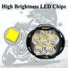 2Pcs Motorcycle Spotlight 6 LED High-brightness 6500K 15W Safety Auxiliary Headlight