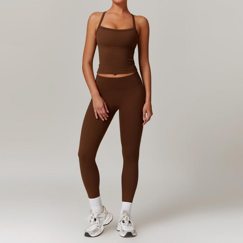 Womens Quick Dry Stretchy Yoga Set Workout Running Sport Outfit