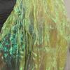 Laser Cut Organza Fabric Gradient Color Mermaid Texture for Wedding Dress Costume DIY Sewing Craft Material Wrinkle Wave Design