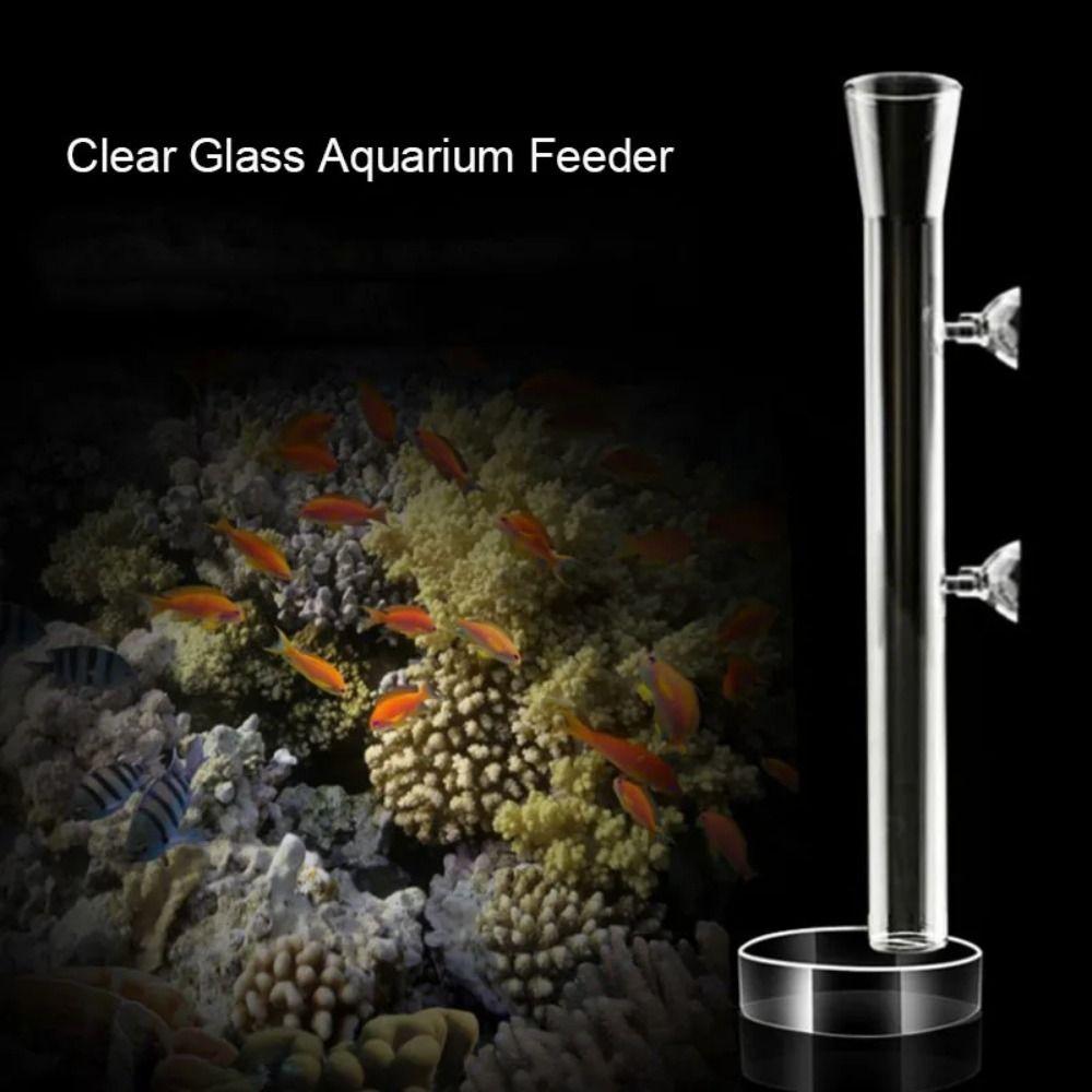 Transparent Fish Tank Food Dispenser with Suction Cup Feeder Bowl Aquarium Fish Tank Feeder Set