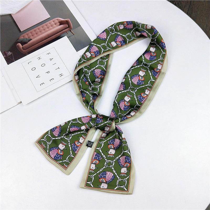 Pingjiao новый стиль весна и осень профессиональное украшение универсальный маленький шелковый шарф женский шарф узкий длинный ремень для волос галстук сумка пояс