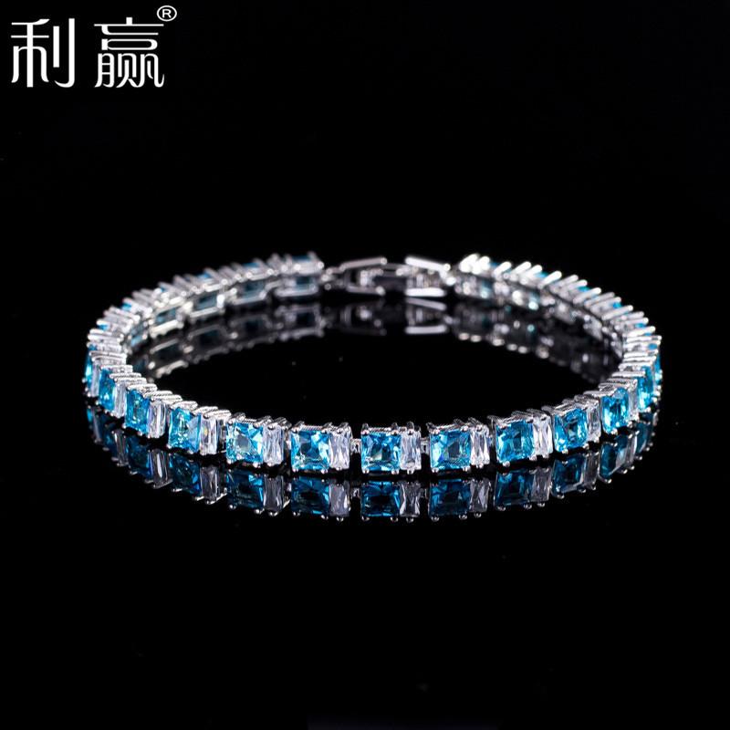 South Korea Aaa Zircon Bracelet Simple Girl Accessories Electroplated Real White Gold Color Retention Lasting