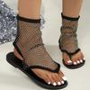 Net Hole Toe Sandals Women's Spring and Summer Hot Diamond Toe Sandals Fashion