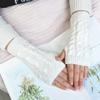 Women Long Fingerless Gloves Knitted Mitten Hand Warmers Winter Warm Wool Knitting Half Finger Gloves Unisex Arm Sleeve