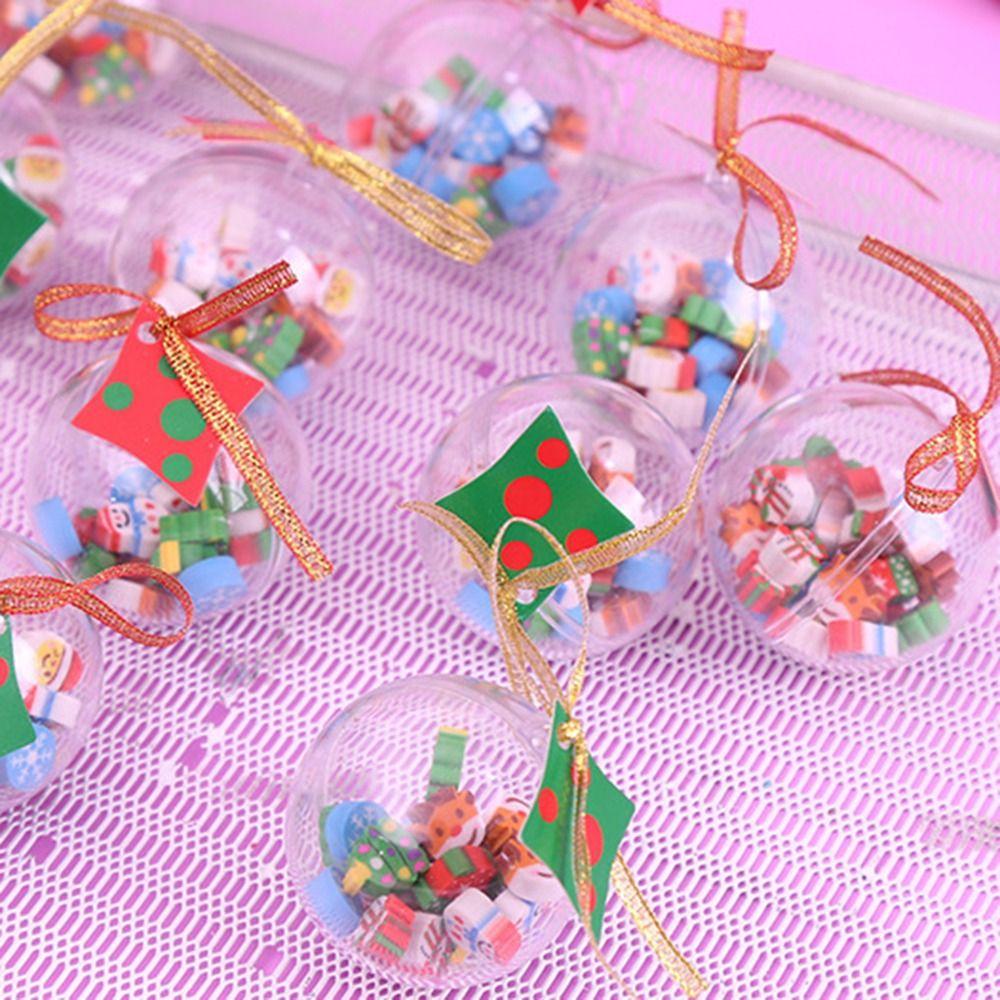Cute Mini Christmas Eraser Kawaii Cartoon Christmas Ball Snowman Santa Pencil Erasers