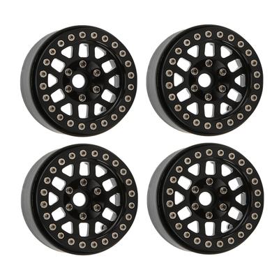 4 шт./компл. 1,9-дюймовые колесные диски Beadlock из алюминиевого сплава для Axial SCX10 90046 Запчасти для RC краулераЧерный