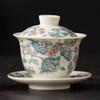 Camellia Kung Fu tea set cover bowl teacup ceramic enamel color three talents cover bowl single cup tea can is not hot tea bowl