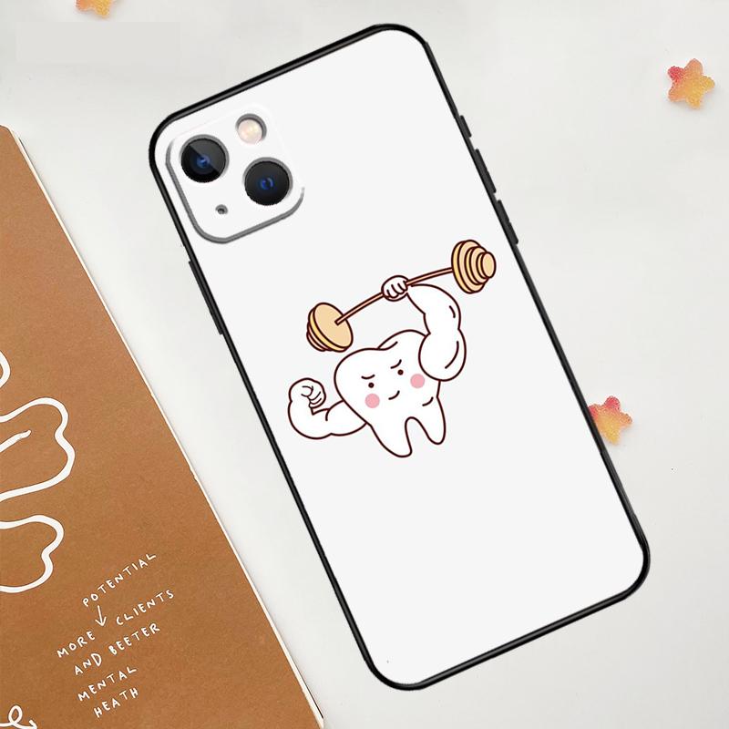 Милый Чехол-Футляр для Зубов Стоматолога для iPhone 17 Pro Max 17 Air 16 15 14 13 12 11 Pro Max Plus Mini 16e Funda