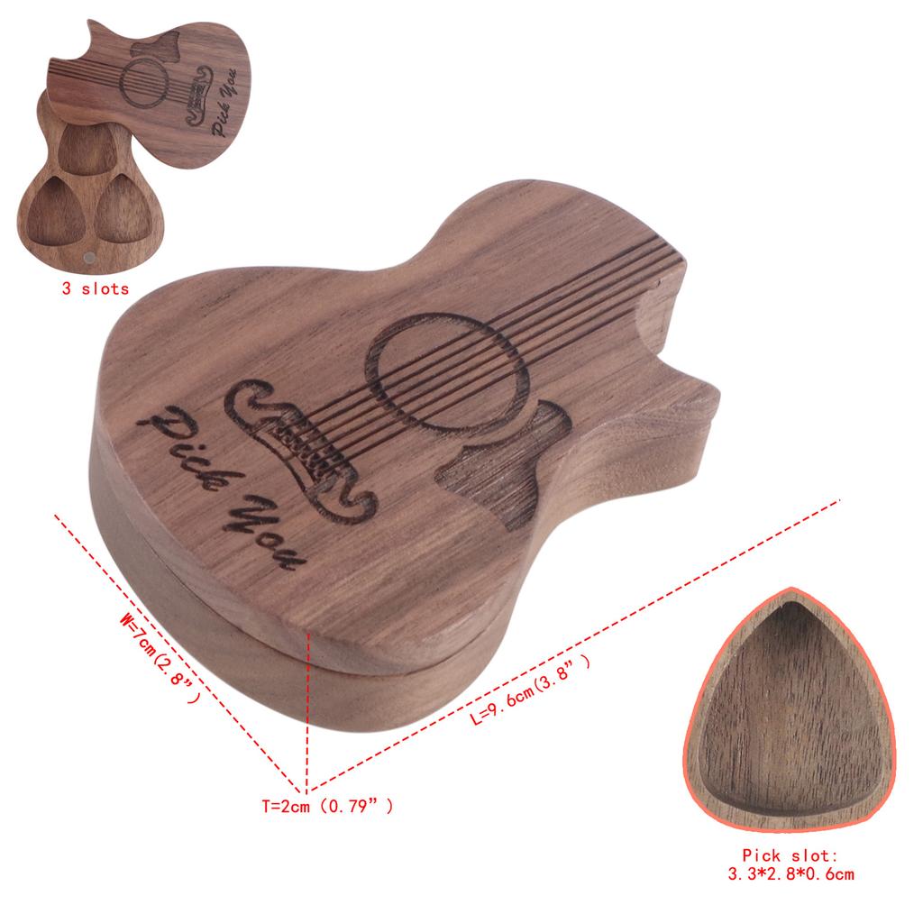 Коробка для медиаторов с 3-мя медиаторами Деревянная коробка для медиаторов с 3 отделениями Лопатки Деревянный контейнер