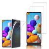 UltraSlim Silicone Gel Case - Samsung - Galaxy A21S - Transparent - 2x Tempered Glass Films - Screen Protector