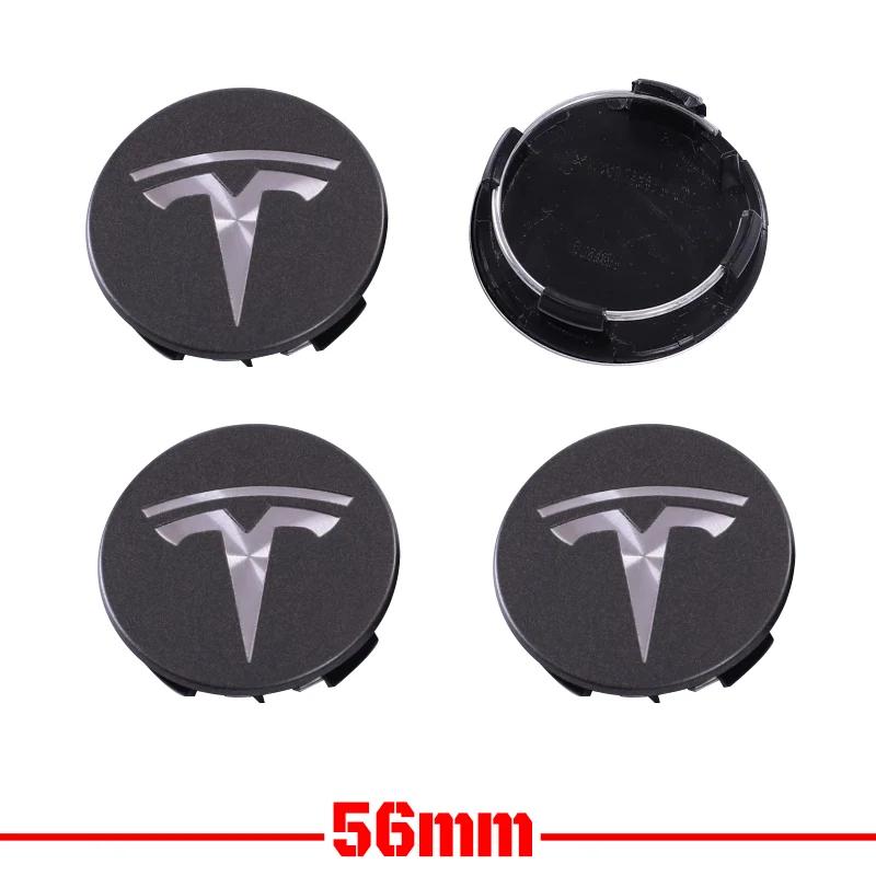 4pcs for Tesla Model 3 Model Y Badge Covers Hub Caps 4pcs 56mm Hub Center Caps for Tesla Model Y X S 2023 Auto Accessories Style